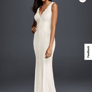 DB Studio All Over Lace Sheath Wedding Dress, Size 8